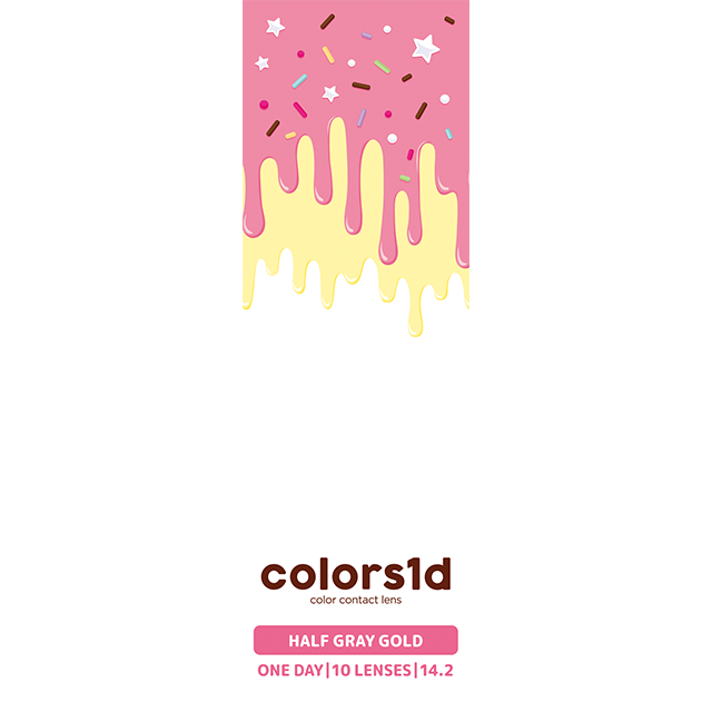 カラーズ ワンデー(1箱10枚入)ハーフグレーゴールド